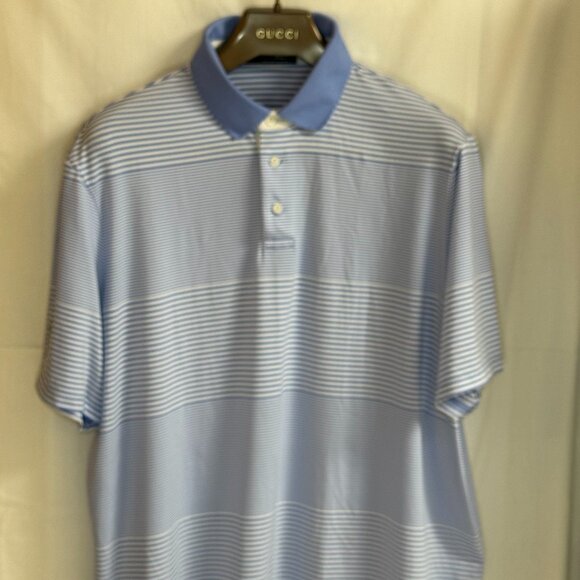 Ralph Lauren RLX Men's Short Sleeves w/ Collar Polo Shirt - Striped Sky Blue-2XL - Picture 1 of 6